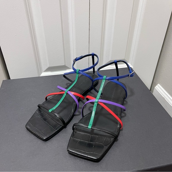 Sigerson Morrison Fedora Multicolor Leather Strappy Sandals Sz IT 40/US 9.5-10 - Picture 2 of 11